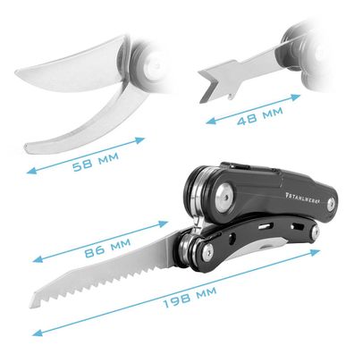 Stahlwerk Multitool 5 Tools Taschenmesser Multifunktionswerkzeug Gartenschere