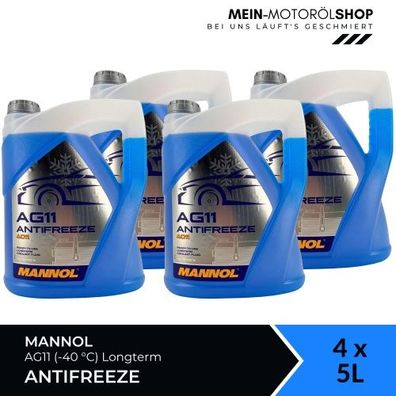 Mannol Antifreeze Kühlerfrostschutz AG11 (-40 °C) Longterm 4x5 Liter