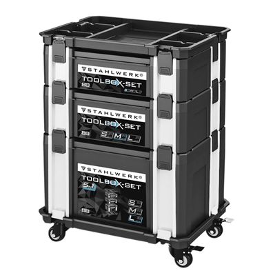 Stahlwerk Toolbox Set 5 in 1 Systembox Werkzeugkiste Werkzeugkoffer Werkzeugbox