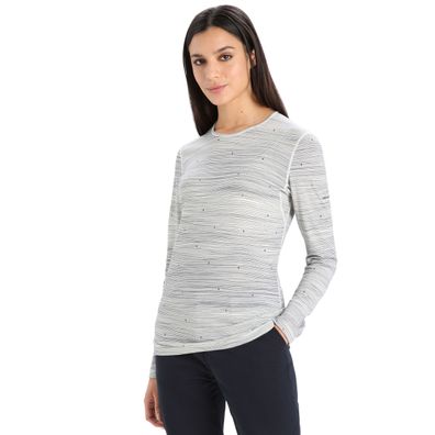 Icebreaker Wmn 200 Oasis Long Sleeve Crewe Ski Tracks- Merinowolle Langa