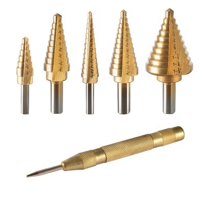 Stahlwerk HSS Stufenbohrer Set 6 Teile mit TiN-Beschichtung und Aluminiumkoffer