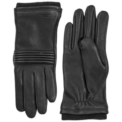 HESTRA Isa Glove - Hirschleder Winterhandschuhe Damen - Farbe: schwarz