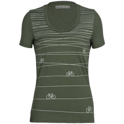 Icebreaker Wmns Tech Lite II Short Sleeve Scoop Tee Hill Sprint - Damens