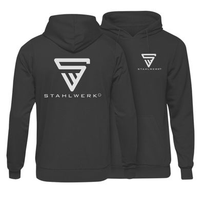 Stahlwerk Hoodie Schwarz Kapuzen-Pullover Größe XXL 100% Baumwolle