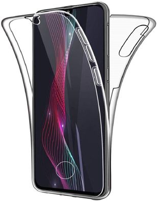 Full Cover Für Samsung Galaxy A50 Silikon 6,4" TPU 360° Transparent Hülle + Touch ID