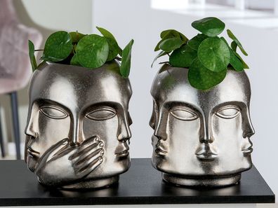 Gilde Vase "Crado" antik silberfarben, wasserdicht Gesichtsvase Europäische Herste