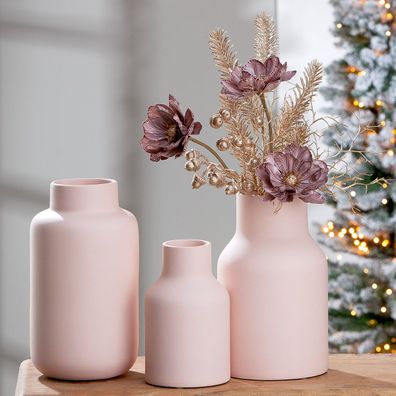 Gilde Vase "Carlos" Keramik rosa 28778