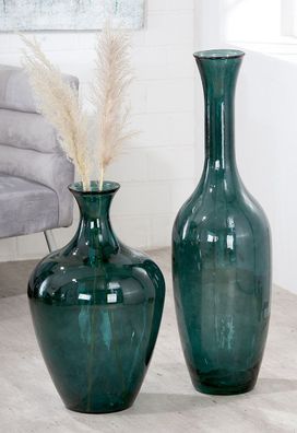 Gilde Bodenvase "Arturo" Glas petrol 39971