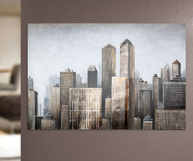 Gilde 3D Bild "Big Apple" mit Aluminium Elementen braun, grau 38205