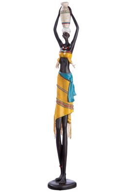 Gilde Afrikanerin "Auma" braun/bunt, mit Vase und Paillettenschmuck H: 89 cm B: