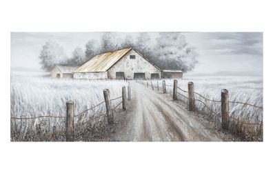 Gilde 3D Bild "Scheune" creme, grau 38204