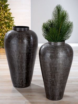 Gilde Bodenvase "Noir" Aluminium schwarz 67847