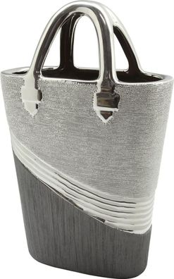 Gilde Vase Handtasche "Bridgetown" silber / grau Länge 10 cm Breite 20 cm Höhe