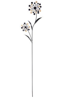Gilde Gartenstecker "Nobile" schwarz/goldfarben, 2 Blumen H: 115 cm B: 25 cm T: 2