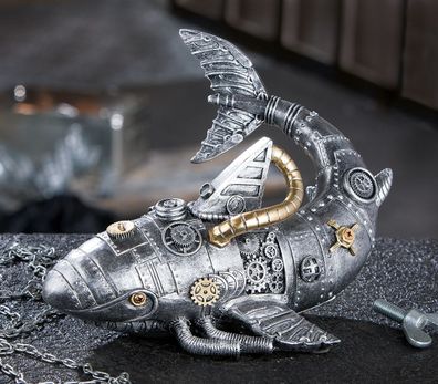 Gilde Poly Skulptur "Steampunk shark" VE 2 37727