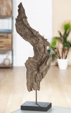 Gilde Skulptur Baumwurzel natur/braun, auf schwarzem Sockel H: 69 cm B: 27 cm T: