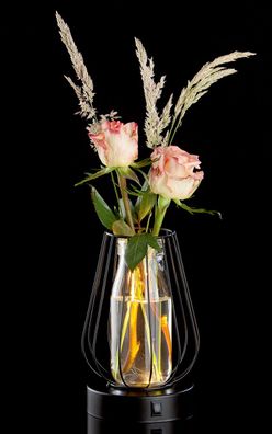 Gilde Metall L ED Vase m. Reagenzgl. Drop VE 2 44631