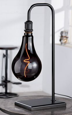 Gilde Tischlampe "Bulb" Metall grau, schwarz 79916