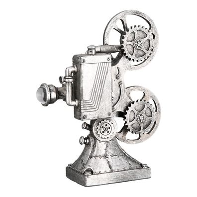 Casablanca Skulptur "Steampunk Camera" Poly . silberfarben . Antikfinish Kamera