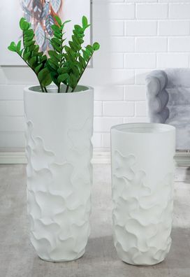 Gilde Pflanzgefäß "Samos" Fiberglas, Poly weiß 89369