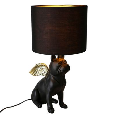 Casablanca Lampe Hund "Flying Bulli" Poly . matt schwarz mit glänzenden goldfarben