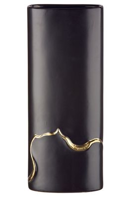 Gilde Vase "Creolo" Keramik schwarz 28770