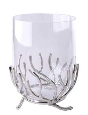 Fink RAMUS Windlicht mit Glas, vernickelt H.27, .21,5