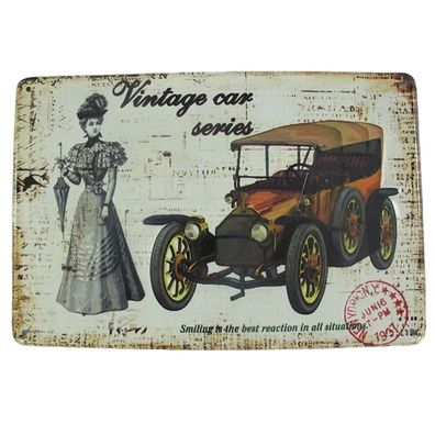 Blechschild, Reklameschild Vintage Car Series, Oldtimer Auto Wandschild 20x30 cm