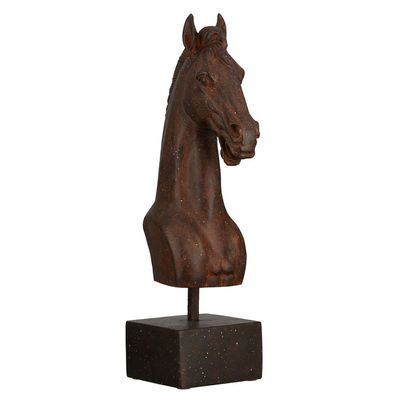 Casablanca Skulptur "Horse" Poly . dunkelbraun . Antikfinish auf quadratischer