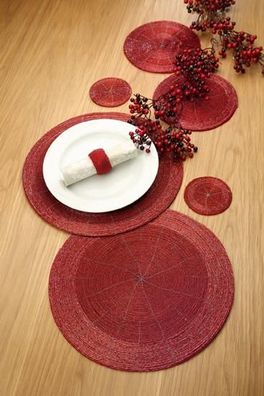 Gilde Glas Platzset Glasperlen rot cm cm cm Ø = 35 cm