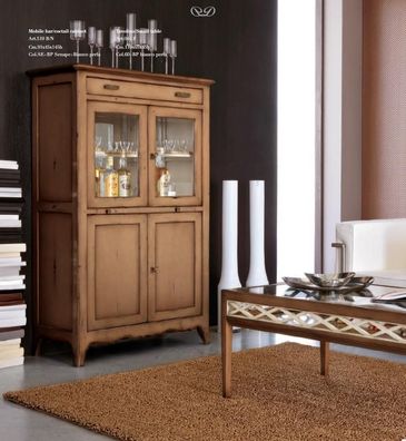 Vitrinen Bar Schrank Haus Designer Schränke Wand Holz Spiegel Vitrine Möbel Neu