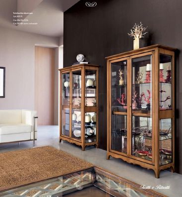 Massivholz Vitrinen Glas Schrank Echtholz Vitrine Wohnzimmer Möbel Anrichte Neu