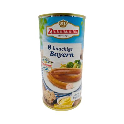 Food-United bayerische Schinkenwürstchen knackige-Bayern Zimmermann 6x550g Dose