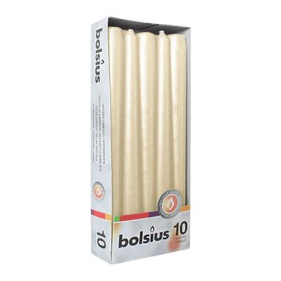 Spitzkerzen, Elfenbein, Bolsius, 24/245 mm, Brenndauer ca. 7,5h, 10 Stück pro Verpack