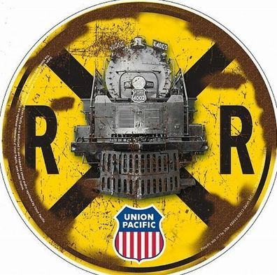 UNION Pacific Railroad Eisenbahn US Schild rund 12 inch / ca. 30 cm Durchmesser