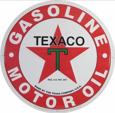 USA XXL US Schild: TEXACO Gasoline Motor Oil - Durchmesser ca. 60 cm