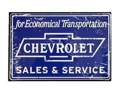 US Schild Chevrolet Sales and Service - 30 x 45 cm