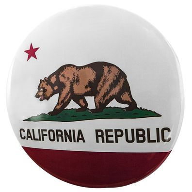 US Blechschild California Flag - rund + gewölbt - 38 cm Durchmesser