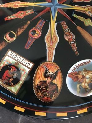 US Blechschild Cuban Cigars rund+gewölbt 38cm Kate Ward Thacker Kuba Zigarren