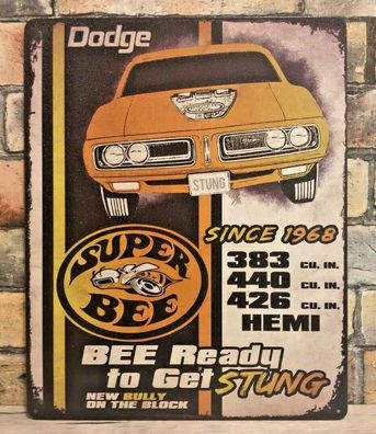 US Schild ca 30 x 38 cm Dodge Coronet Super Bee HEMI