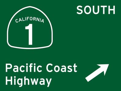 XL US Strassenschild Pacific Coast Highway No.1 - 60x40 cm Pacific Coast Hwy 1