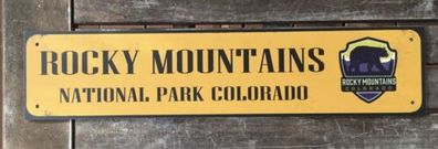 US Strassenschild Rocky Mountains National Park Version Grizzly 45 x 10 cm USA