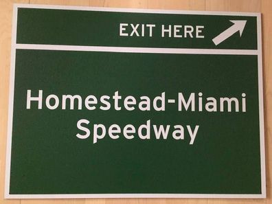 US Strassenschild Exit Homestead Miami Speedway - 78x58 cm Florida Nascar Race