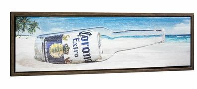 Corona Extra - Can in Bottle on the beach Leinwandbild ca. 30x93 cm