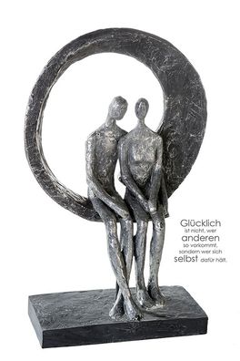 Casablanca Skulptur "Love Place" Poly, ntik-silber schwarz gewischte Base Höhe