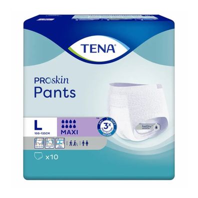 TENA ProSkin Pants Maxi Inkontinenzpants Gr. L | Packung (10 Stück) (Gr. L)