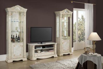 Wohnzimmer rtv Vitrine Anrichte Regal Luxus Wohn Zimmer TV Schrank Set 3tlg