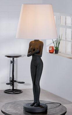 Gilde Lampe "Lady Black & White" Kunstharz schwarz 37163