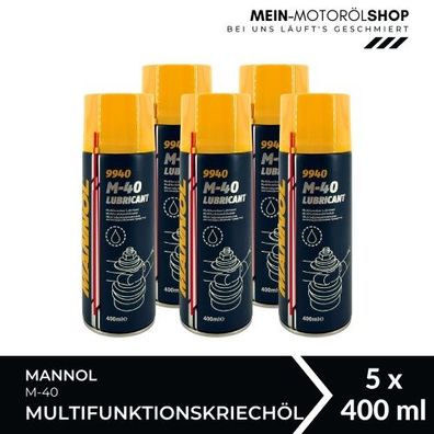 Mannol M-40 Lubricant Multifunktionskriechöl Universalöl 5x400 ML