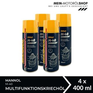 Mannol M-40 Lubricant Multifunktionskriechöl Universalöl 4x400 ML